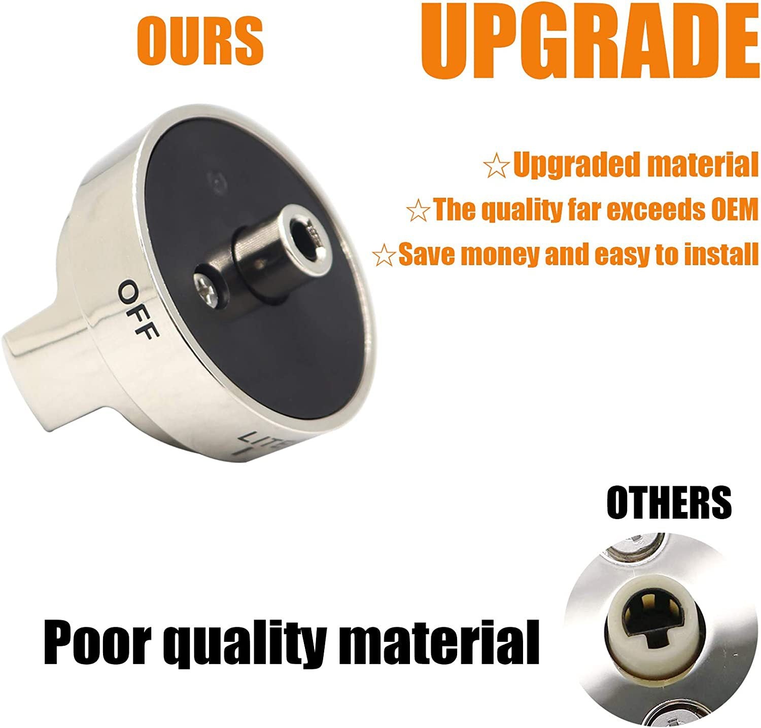 New Oven and Stove Knob Assembly Compatible with Accessory AEZ72909008