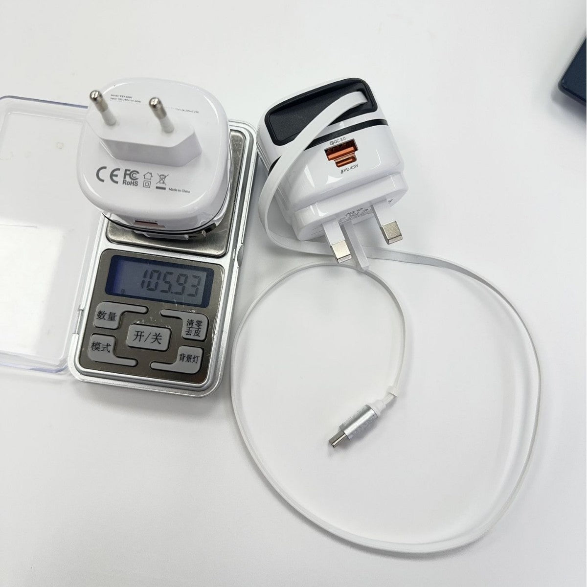Portable 65W Fast Charger with Retractable Cable